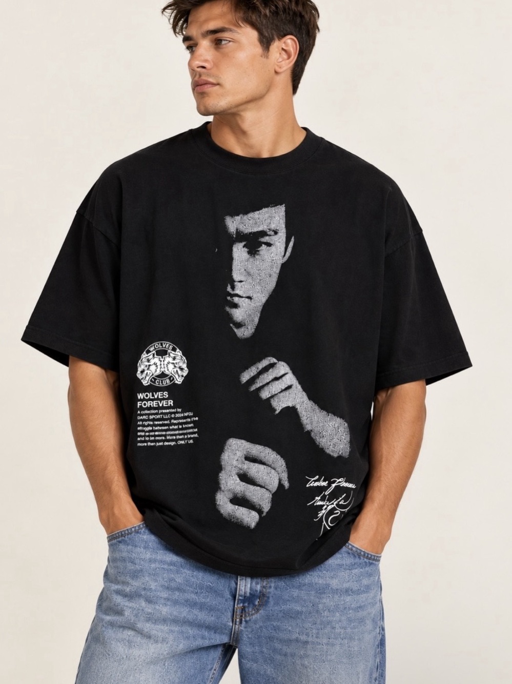 Darc Sport x Bruce Lee Gold Label No Limitation Premium Tee Black Medium NWT
